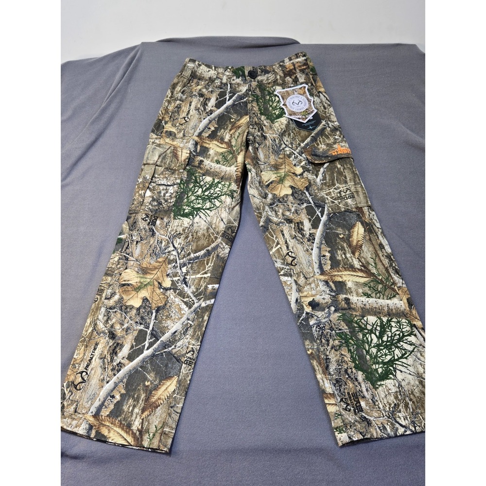 Habit Boys Pants M RealTree Edge Camo Hunting Cargo Bear Cave 6 Pockets